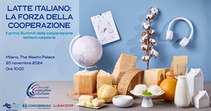 LATTE, IL 20 NOVEMBRE A MILANO IL PRIMO SUMMIT DELLA COOPERAZIONE LATTIERO-CASEARIA ITALIANA